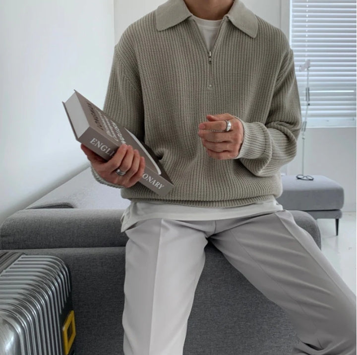HERITAGE ZIPPED SWEATER
