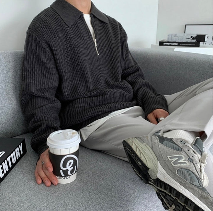 HERITAGE ZIPPED SWEATER